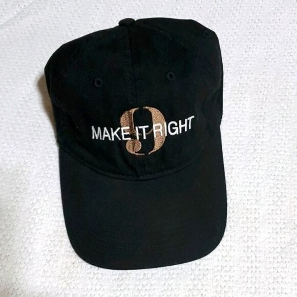 Econscious Embroidered "Make it Right 9" Black Dad's Adjustable Baseball Hat - Picture 1 of 6